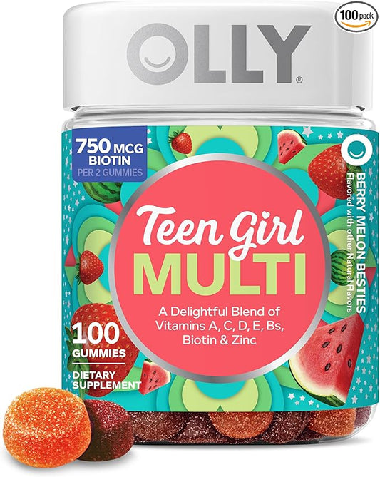 OLLY Teen Girl Multi Gummy 100 count bottle