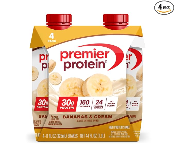 Premier Protein Bananas and Cream 30g protein shake 4 pack