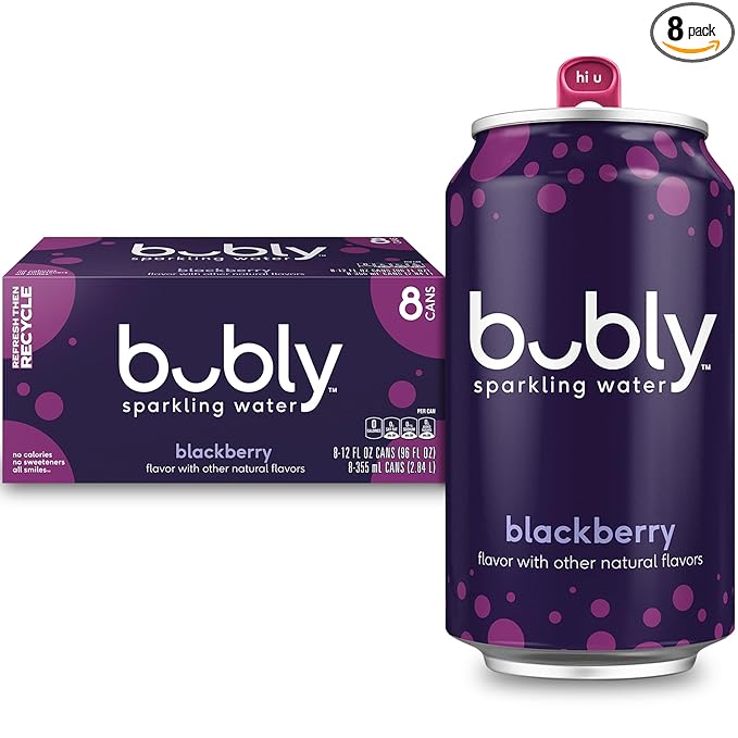 Bubly blackberry sparkling water 8 pack cans