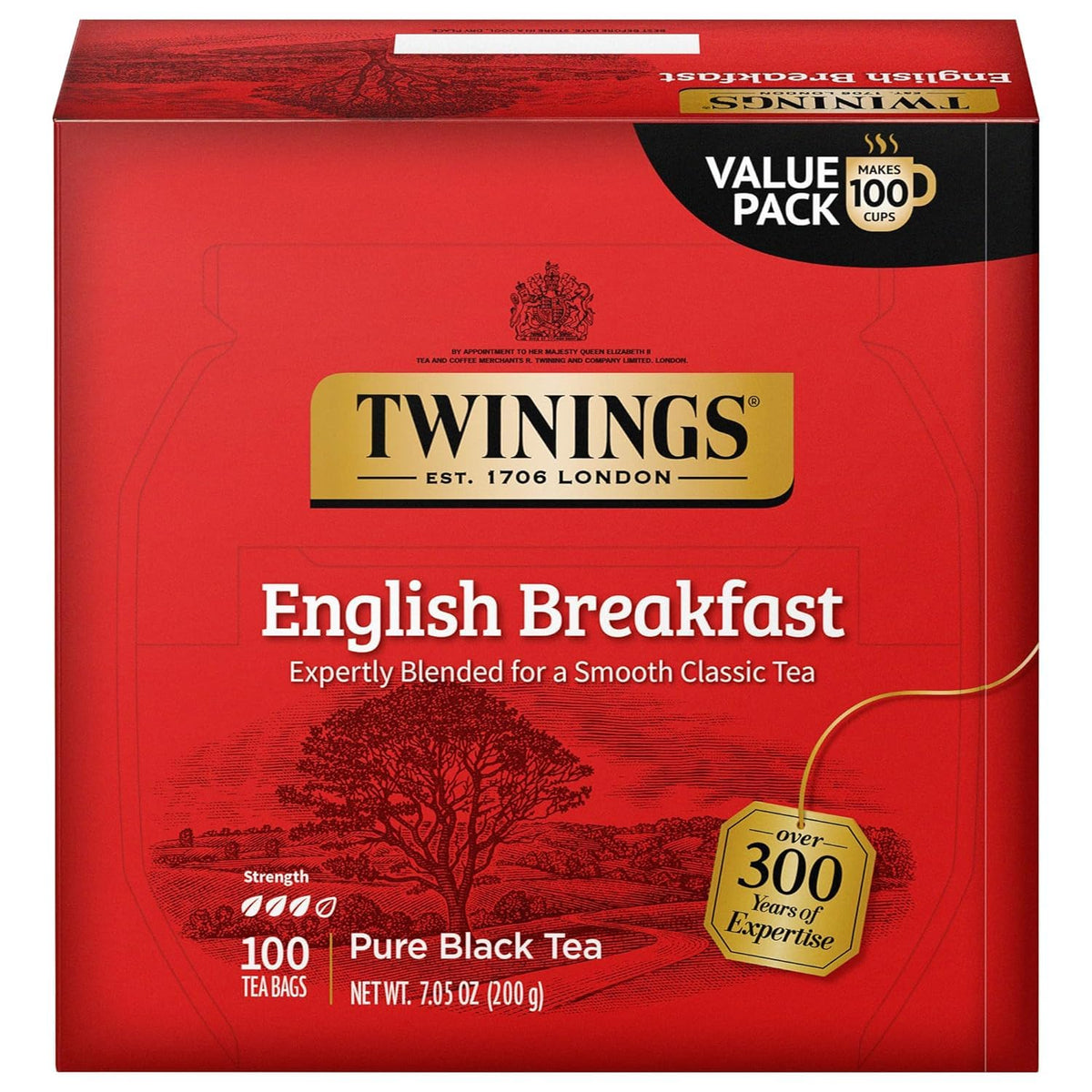 Twinings caffeinated black tea individually wrapped bags