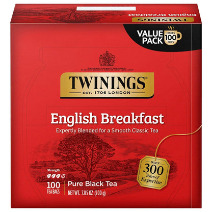 Twinings caffeinated black tea individually wrapped bags