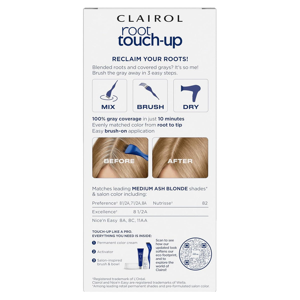 Medium Champagne Blonde root cover hair dye by Clairol