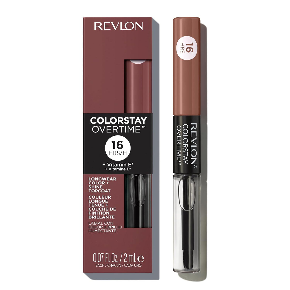 Revlon taupe liquid lip color with clear top coat