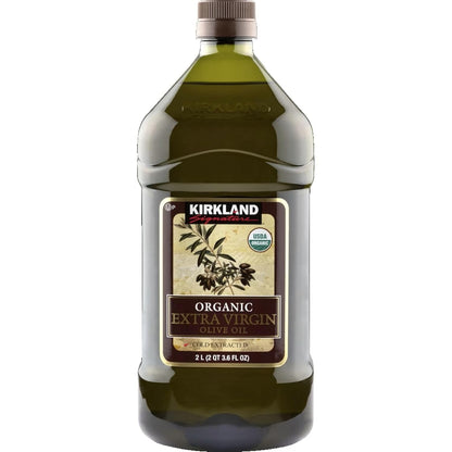 Kirkland Signature Organic Extra Virgin Olive Oil 2L (2QT 3.6 fl. oz), Set of 2
