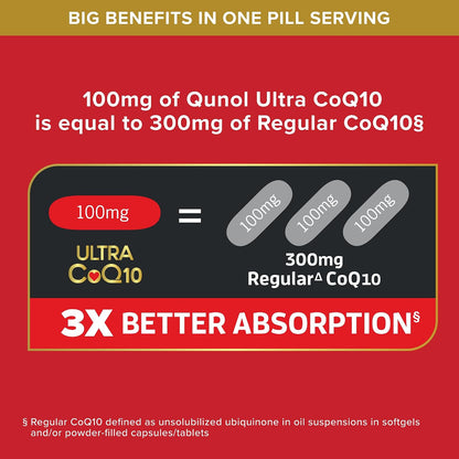 Qunol CoQ10 100mg supplement bottle details