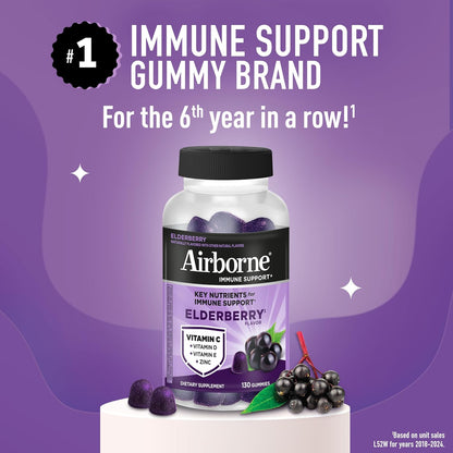 Airborne immune support gummy supplement label