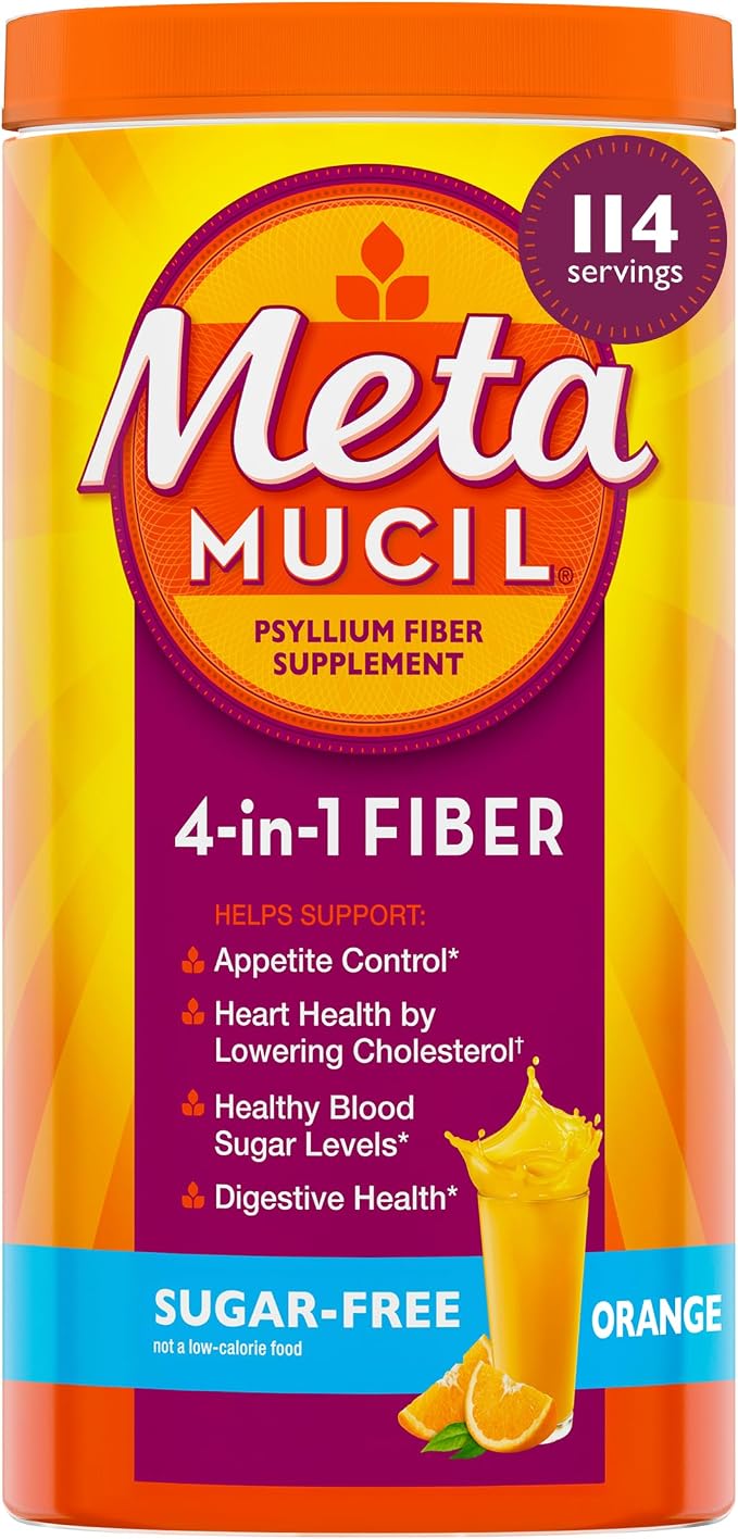 Metamucil sugar-free orange psyllium fiber powder