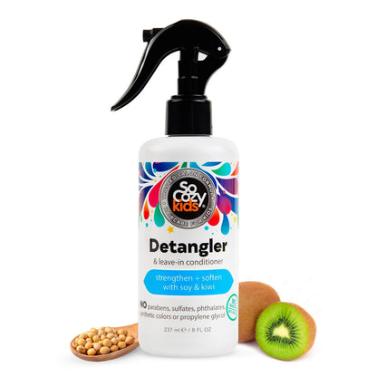 SO COZY kids hair detangler spray for damp or dry hair