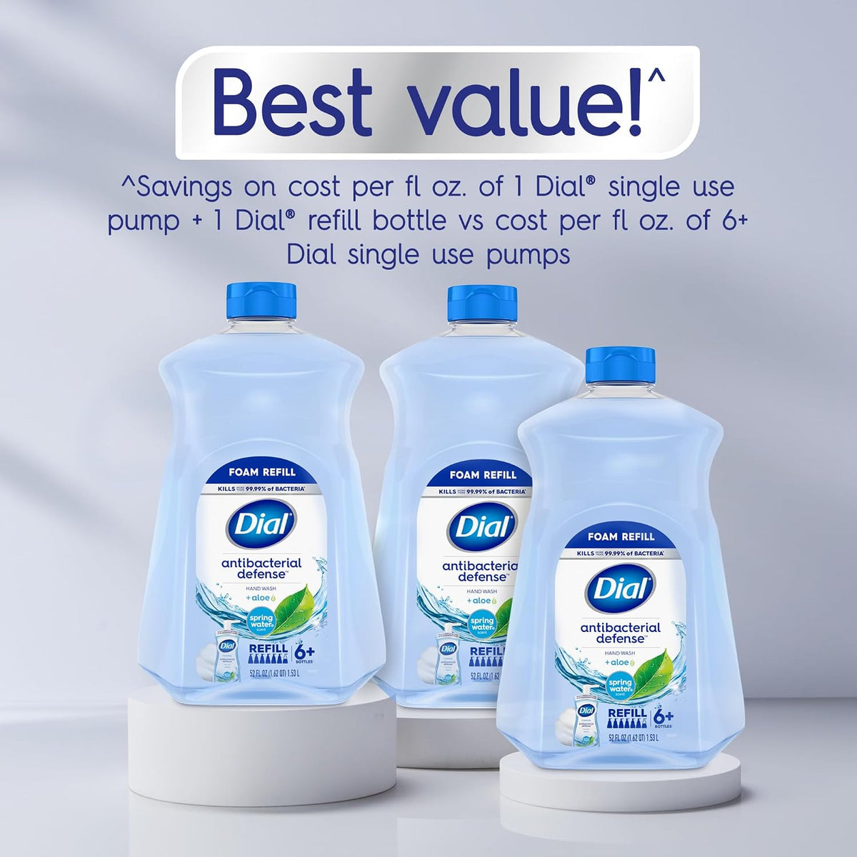 Dial antibacterial defense foaming hand soap refill packaging