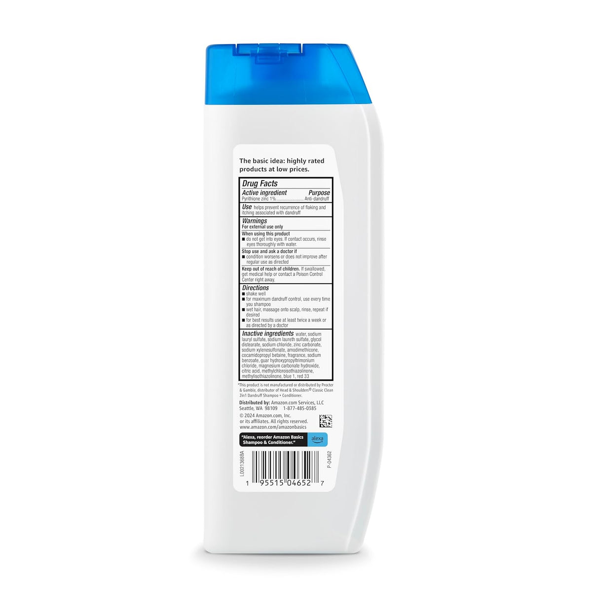 Amazon Basics gentle, pH-balanced 2-in-1 hair care