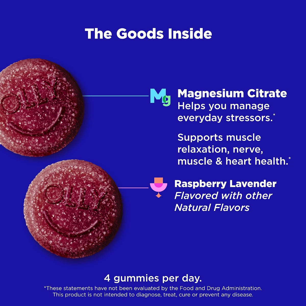 Raspberry lavender magnesium citrate gummies by OLLY