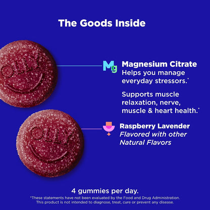 Raspberry lavender magnesium citrate gummies by OLLY