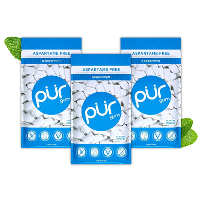 PUR peppermint sugar free gum resealable bags