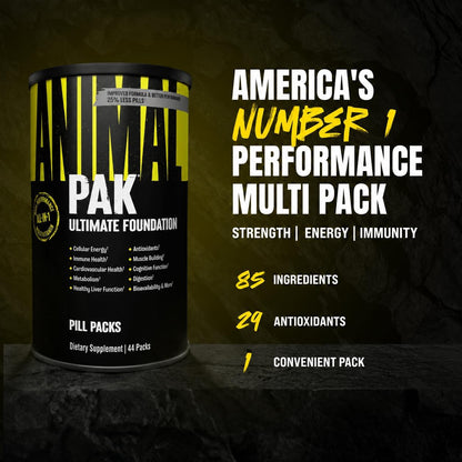 Animal Pak athlete multivitamin supplement bottle or pack
