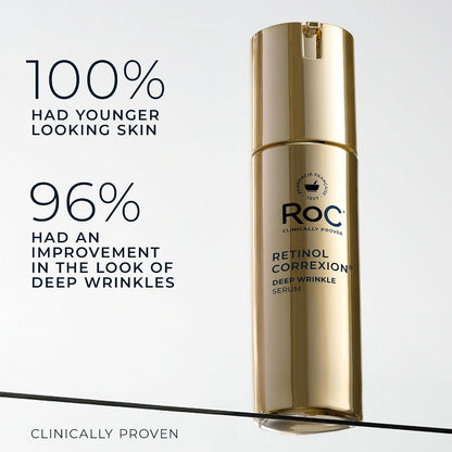 RoC dermatologist-tested retinol serum bottle
