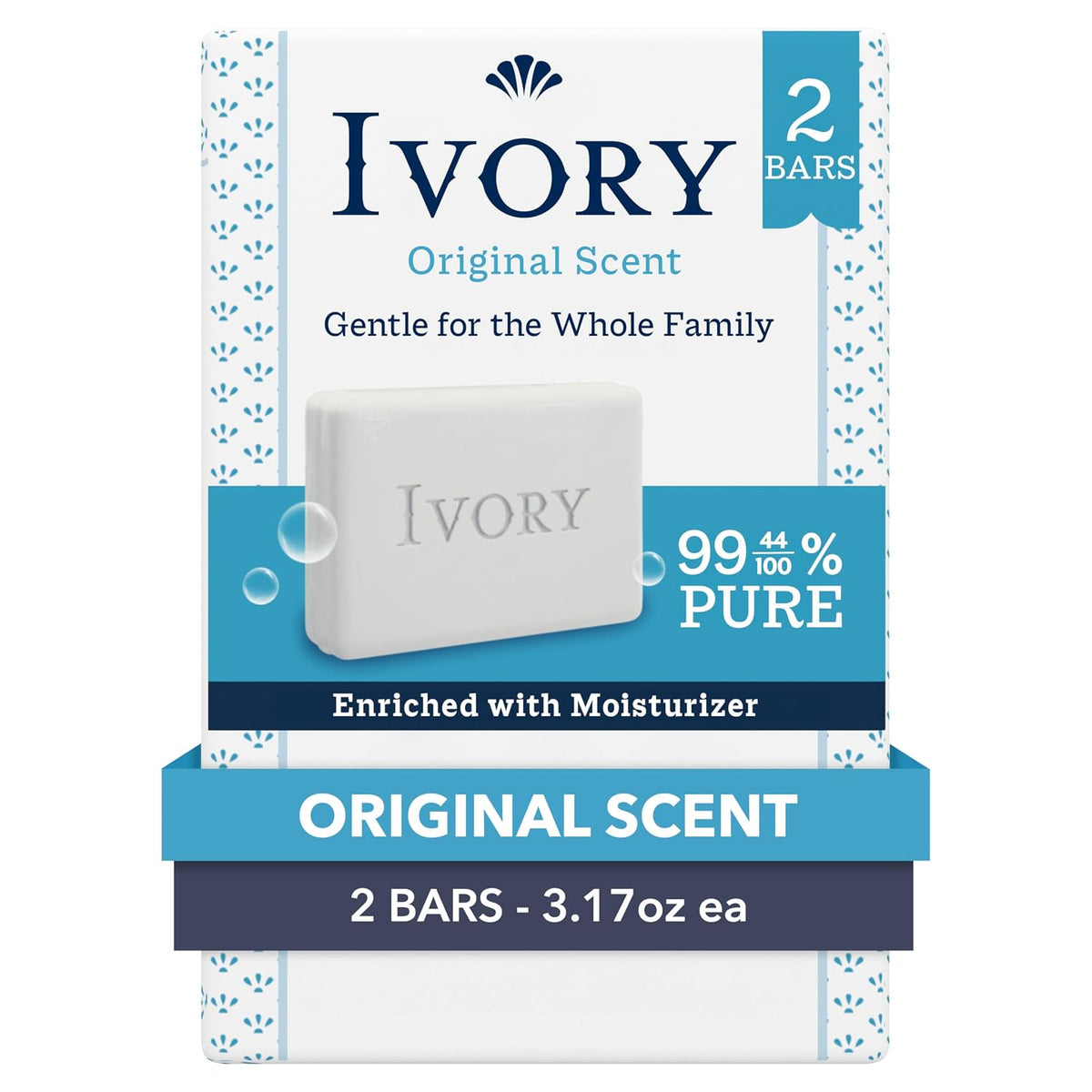 Ivory family bar soap with plant-derived cleansers