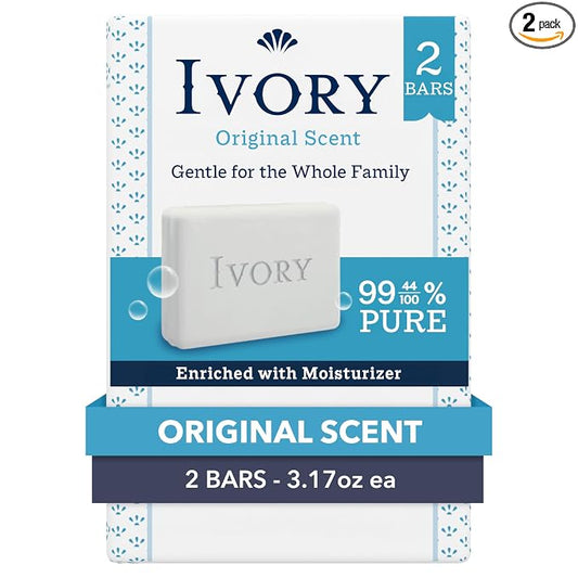 Ivory Original Scent bar soap, 3.17 oz, two-count pack