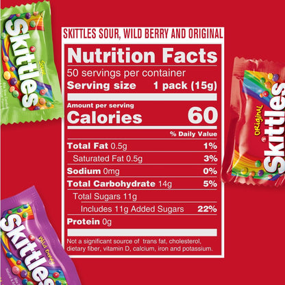Individually wrapped fruity candy packs