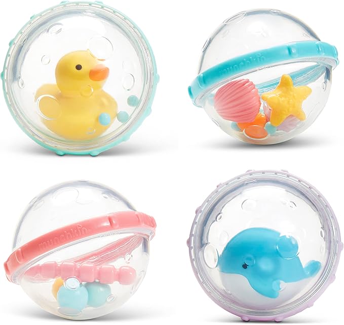 Munchkin Float & Play Bubbles baby bath toys 4 count