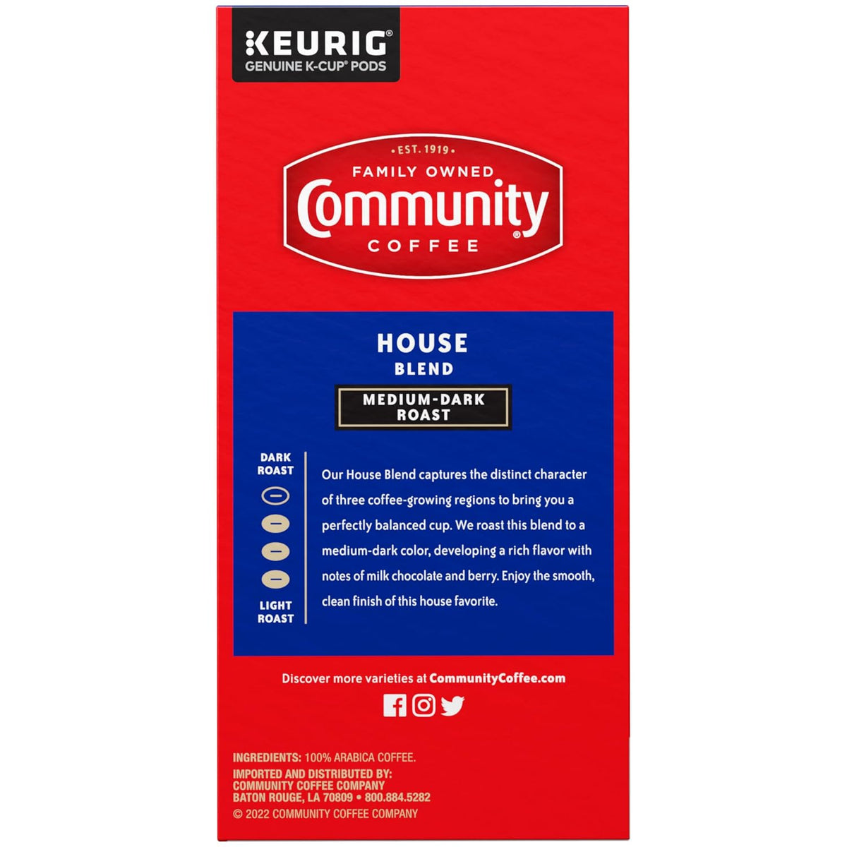 Community Coffee House Blend four-pack with 128 K-Cup pods