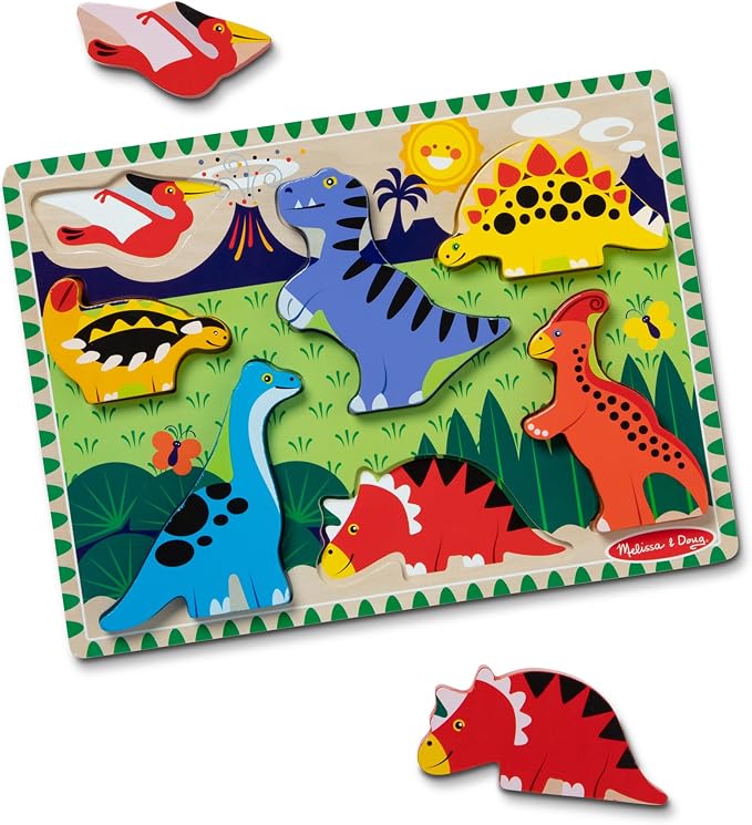 Chunky barn and animal puzzle pieces for pretend play
