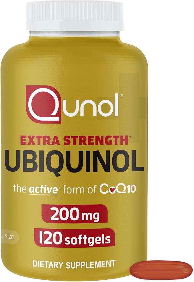 Qunol Ubiquinol 200mg antioxidant softgels bottle