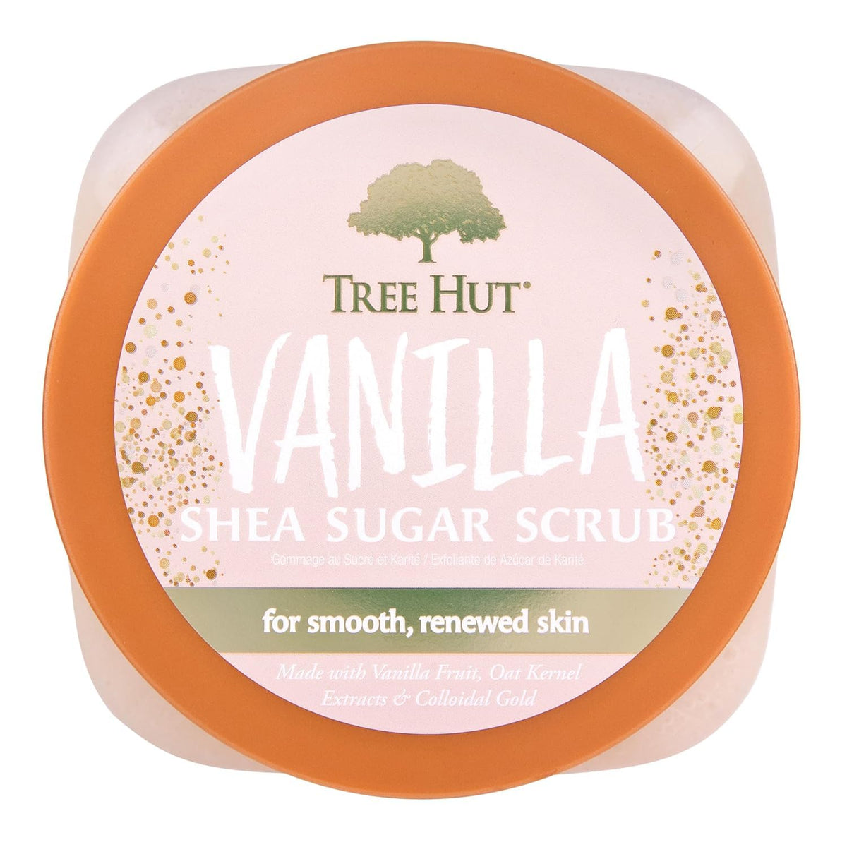 Vanilla sugar body scrub with shea butter and oils