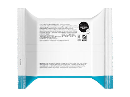 Alcohol-free no-rinse makeup remover wipes