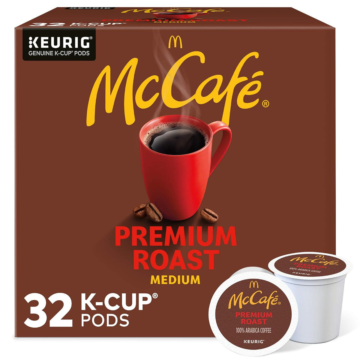McCafe medium roast single serve coffee pods packaging