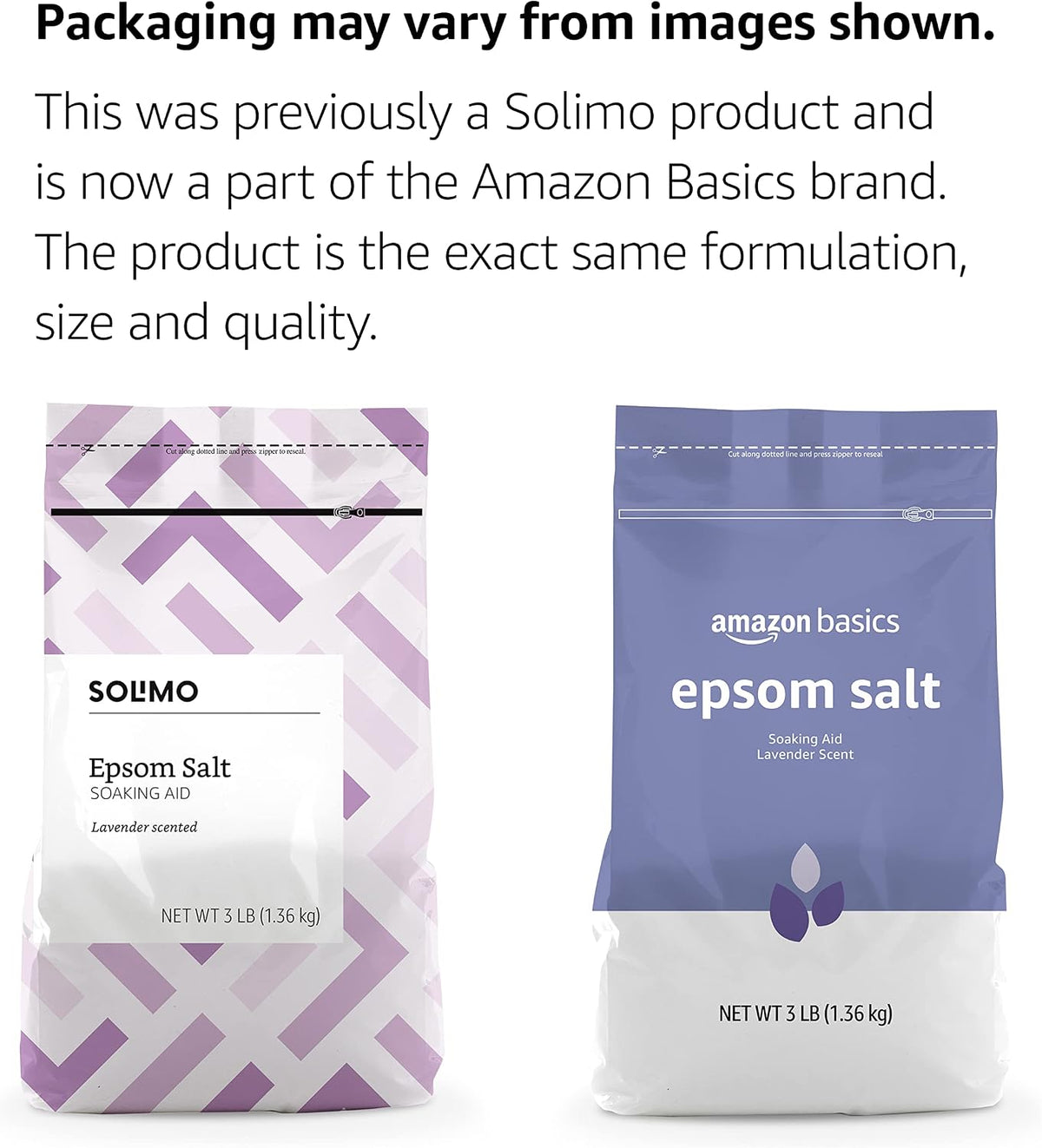 Amazon Basics relax and relief Epsom salt soaking aid