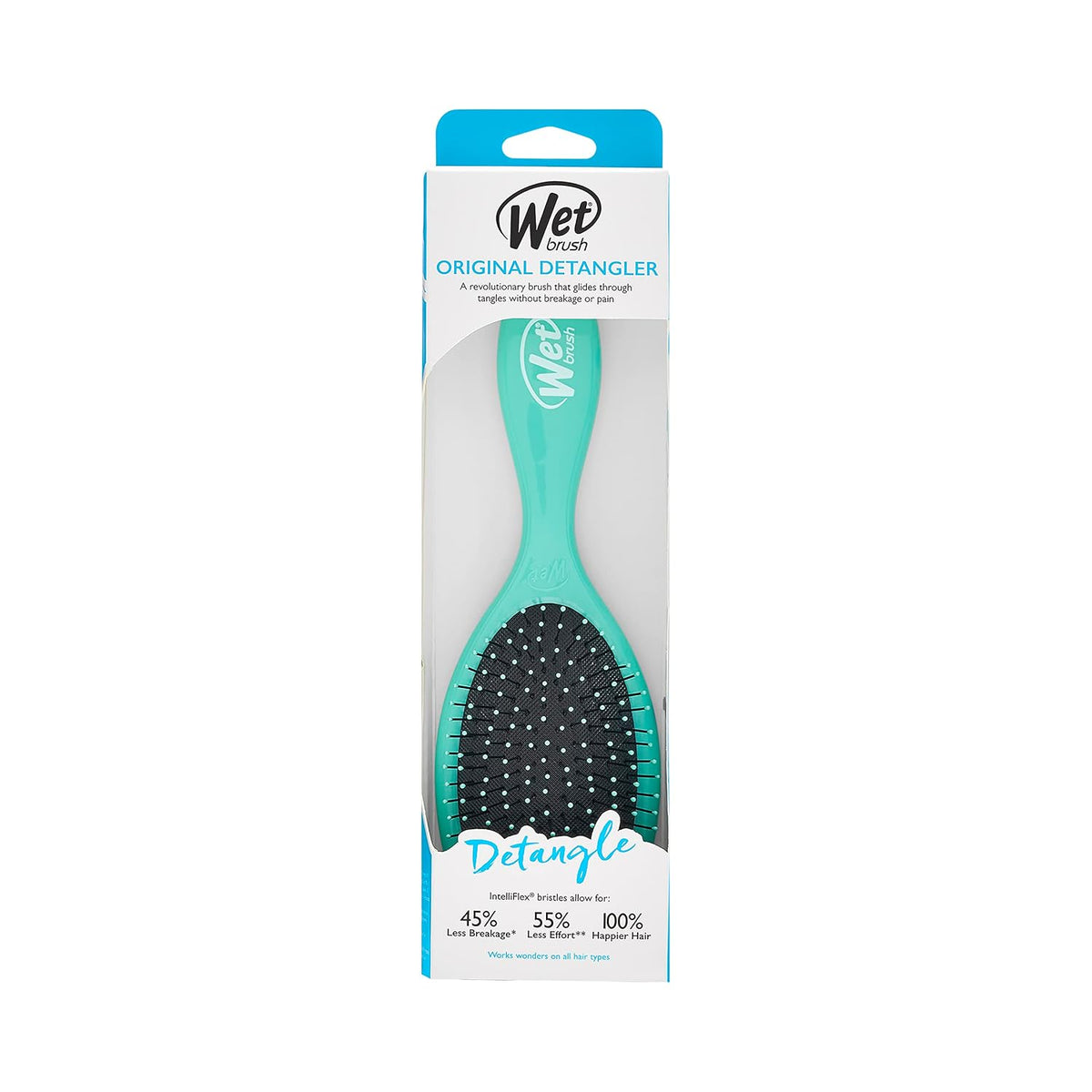 Blue-green Wet Brush detangler for everyday hair care