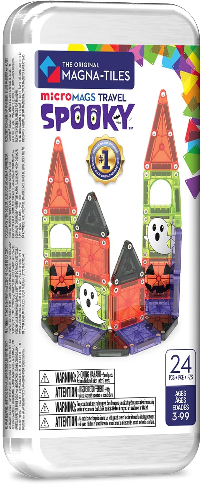 MAGNA-TILES microMAGS Spooky Travel Set 24-piece magnetic building toy