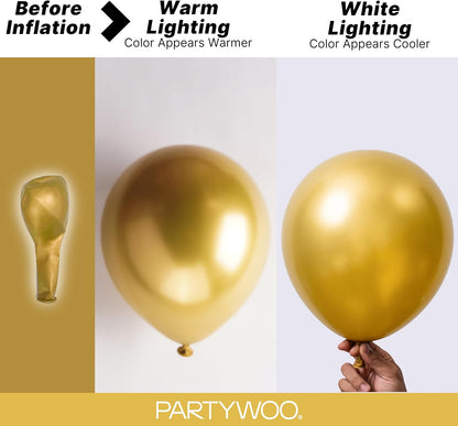 Metallic gold balloons for celebration centerpieces