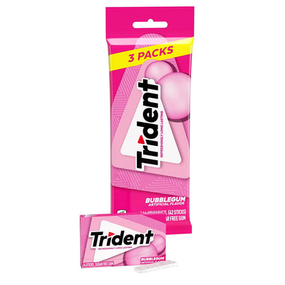 Trident bubblegum sugar-free chewing gum pieces