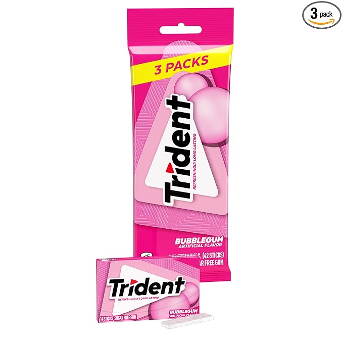 Trident Bubblegum Sugar-Free Gum 3-pack