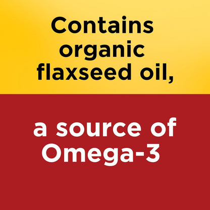 Nature Made organic flaxseed oil softgel supplement label