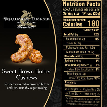Gourmet candied cashews with brown butter flavor