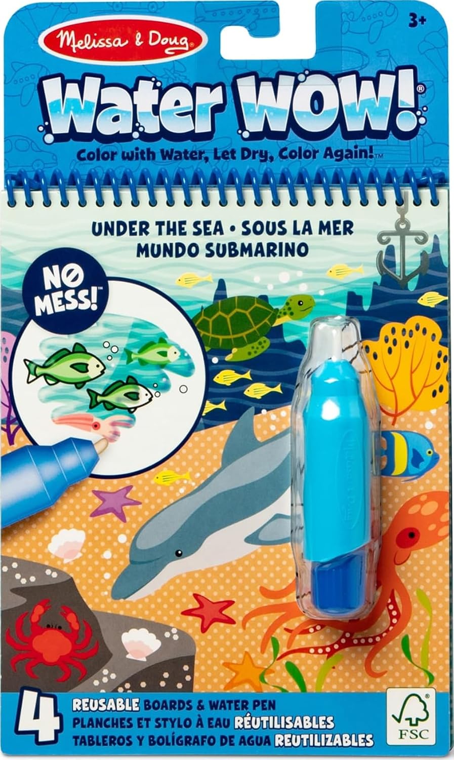 Reusable paint with water ocean activity book for kids