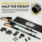 Carbon fiber trekking poles with cork and EVA foam grips