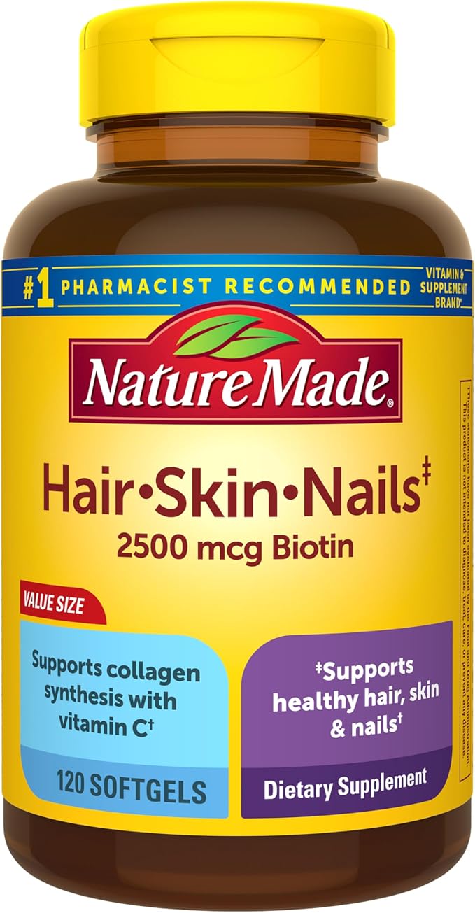 Nature Made Hair Skin and Nails Biotin 2500 mcg bottle