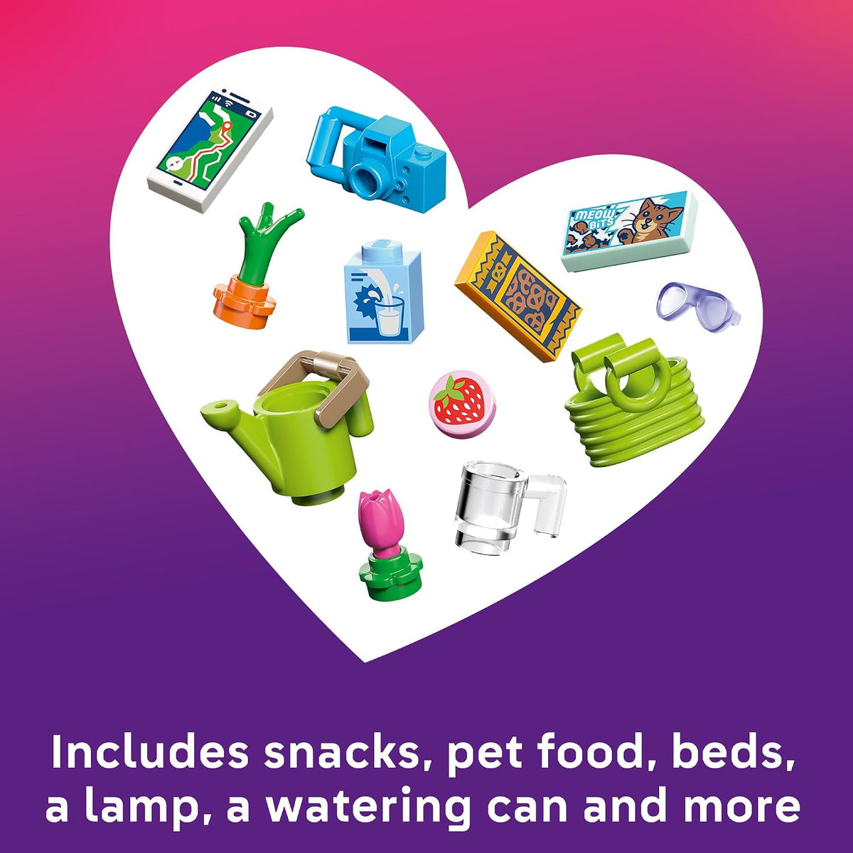 LEGO Friends cabin set with bike kitchen and garden accessories