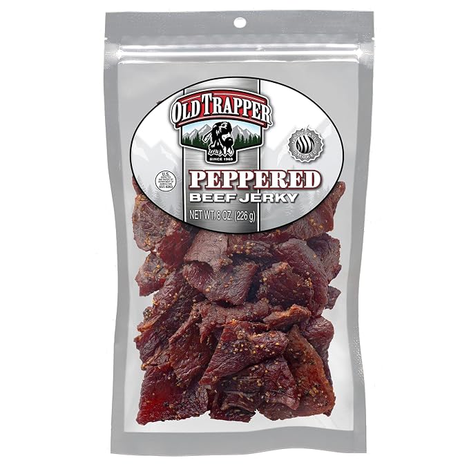 Old Trapper peppered beef jerky 8 ounce bag