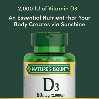 Nature's Bounty D3 rapid release softgels packaging