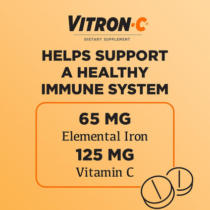 Vitron-C gluten free vegan iron supplement bottle