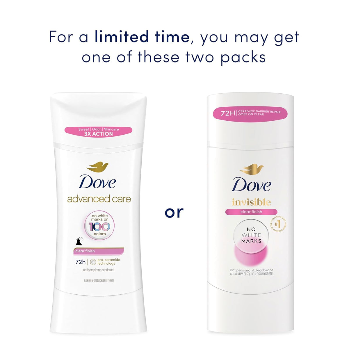 Dove antiperspirant stick with 72 hour protection details