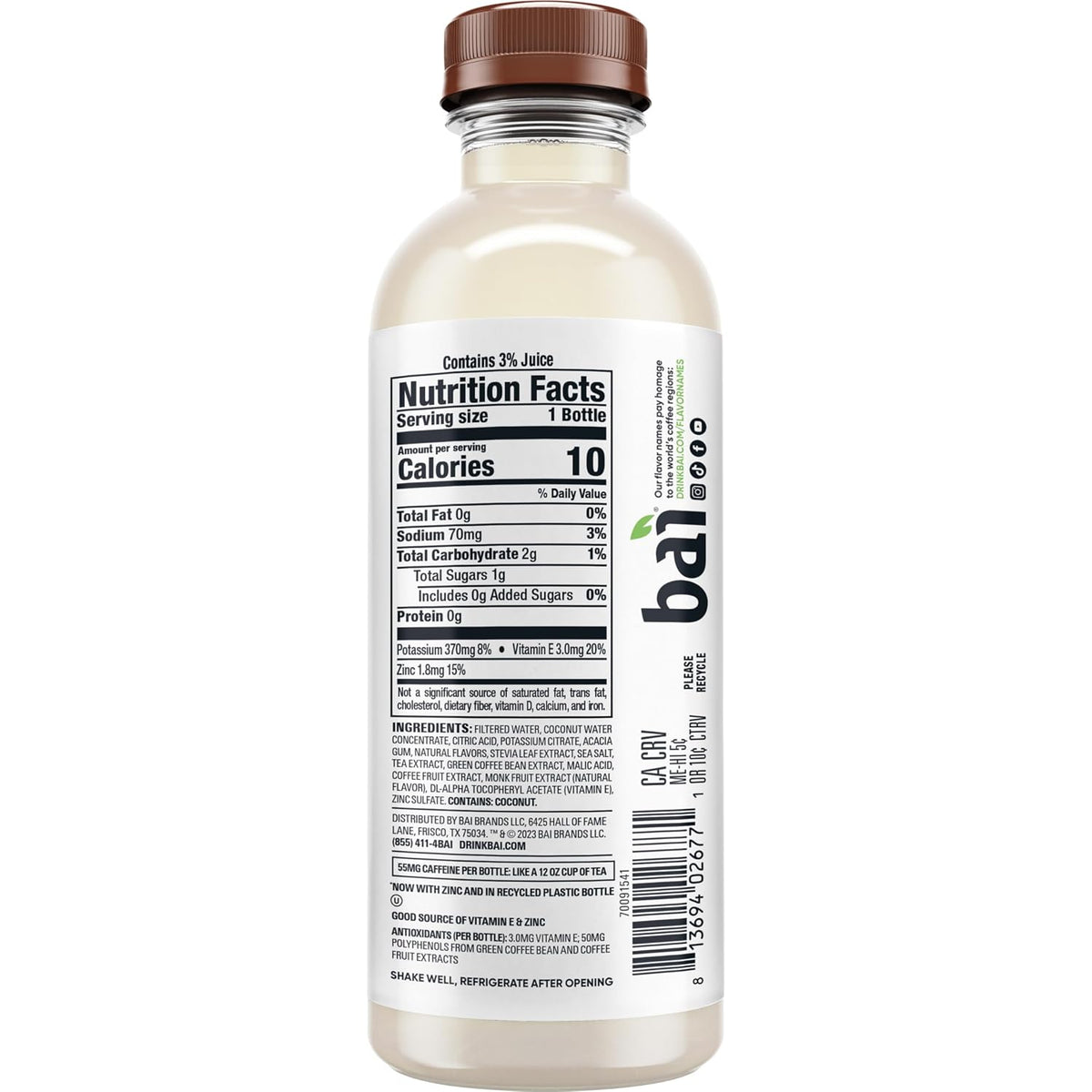 Bai antioxidant infused water beverage with vitamin C