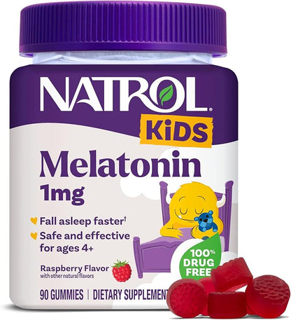 Natrol Kids Melatonin 1mg raspberry gummies bottle