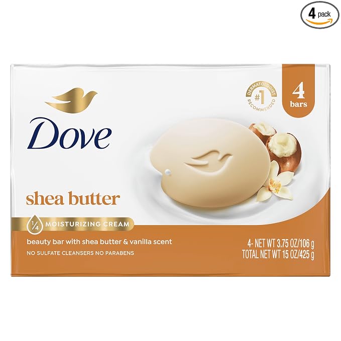 Dove Shea Butter Beauty Bar Soap 4 count
