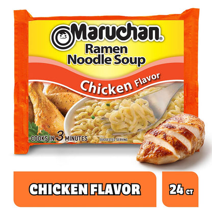 Chicken flavor instant ramen noodles for quick meals