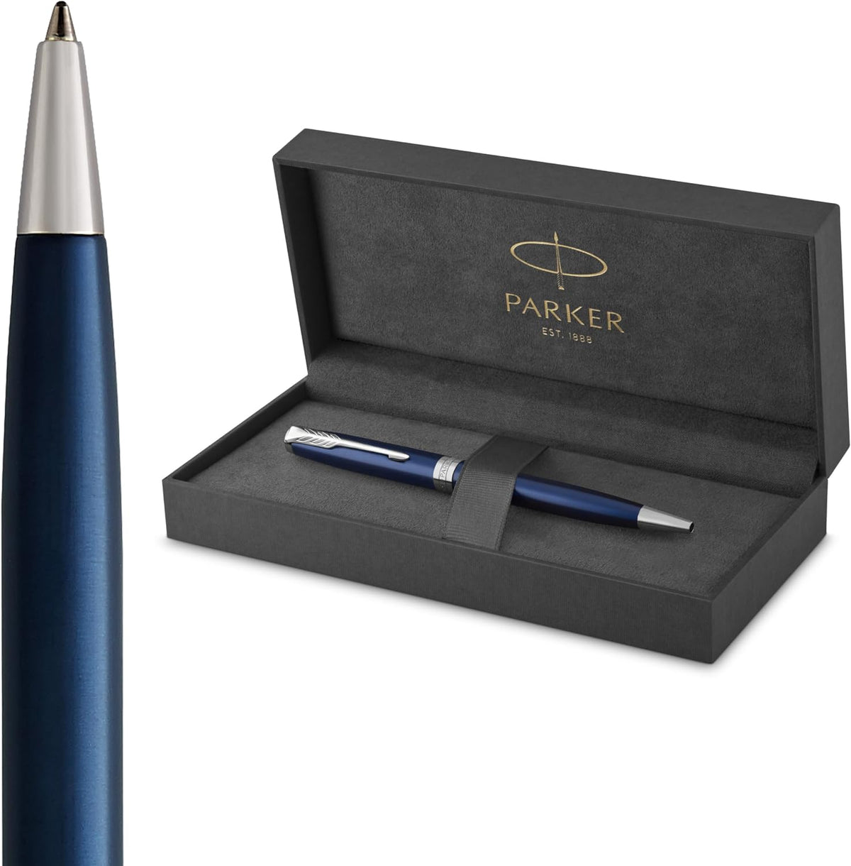 Blue Parker Sonnet pen with palladium trim